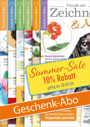 Geschenk-Abo von Freude am Zeichnen & Malen Summer-Sale Aktion 10% Rabatt